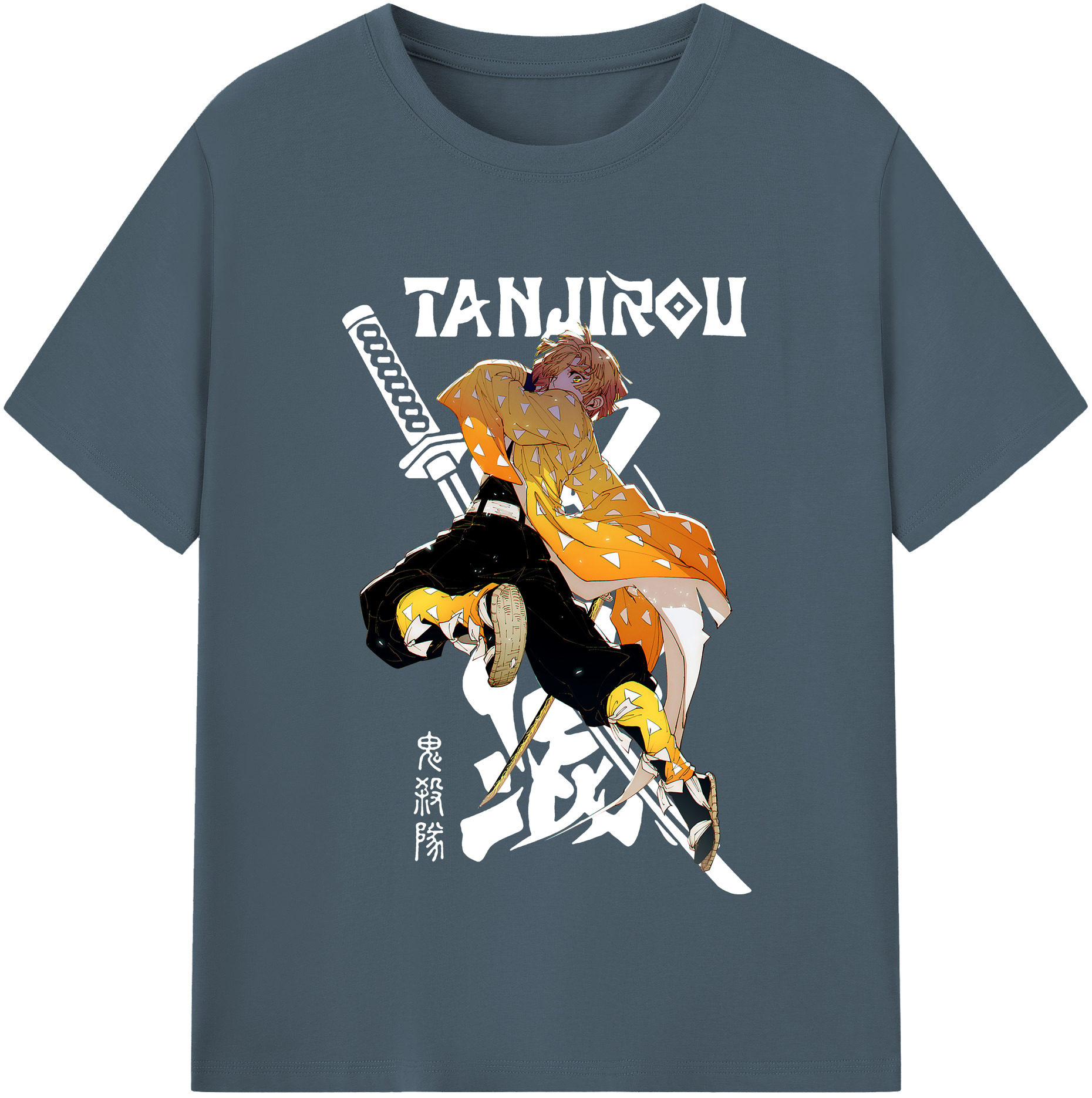 （画像用） 鬼滅の刃（きめつのやいば）我妻 善逸／あがつま ぜんいつ Agatsuma Zenitsu 綿100％半袖Tシャツ（フロントプリント）